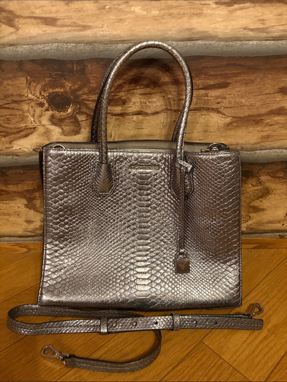 Michael Kors Mercer Pewter Large Tote Bag